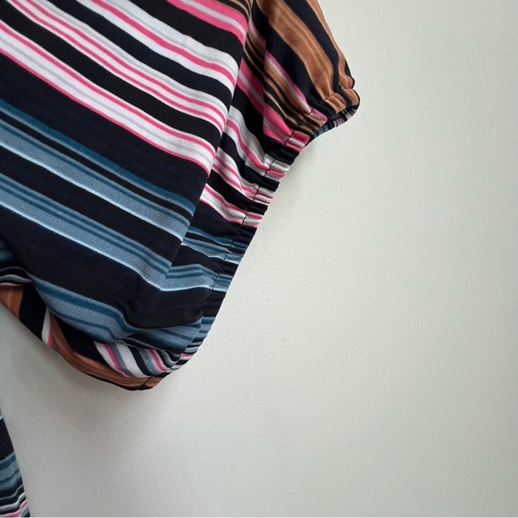New LANE BRYANT Illusion Stripes Peplum Tunic Faux Wrap Top Size 22 24 Babydoll - Picture 14 of 14